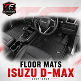 Sharkskin Custom-Fit Isuzu D-MAX 2021–2025 3D TPE All-Weather Floor Mats 1