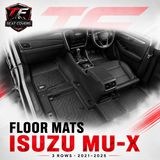Sharkskin Custom-Fit Isuzu MU-X 3 Rows 2021–2025 All-Weather Floor Mats 1