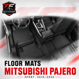 Sharkskin Custom-Fit Mitsubishi Pajero Sport 2016–2024 3D TPE All-Weather Floor Mats 1
