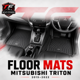 Sharkskin Custom-Fit Mitsubishi Triton 2015–2022 3D TPE All-Weather Floor Mats 1