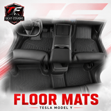 Sharkskin Custom-Fit Tesla Model Y (5-Seater) All-Weather Floor Mats 1